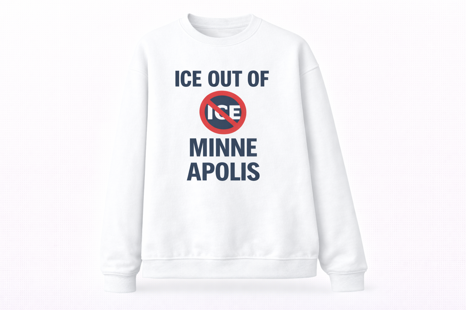 "ICE OUT OF MINNEAPOLIS Statement Sweatshirt - Casual Cotton Round Neck Graphic Top"