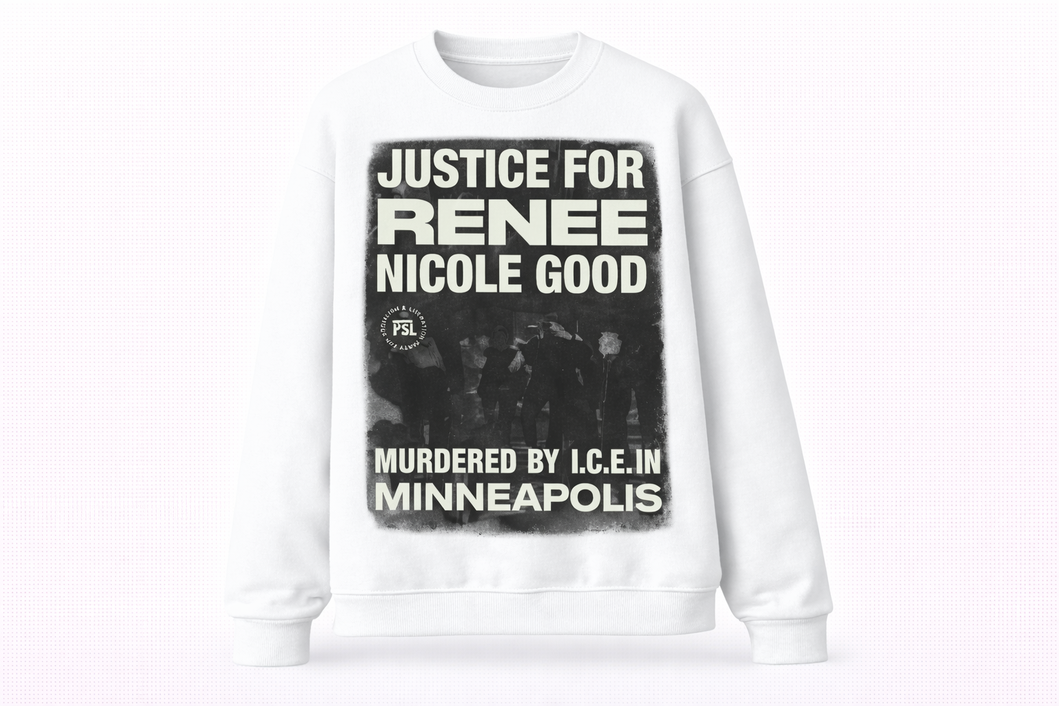 "JUSTICE FOR RENEE Nicole Good Graphic Sweatshirt - Casual Cotton Round Neck Statement Top"