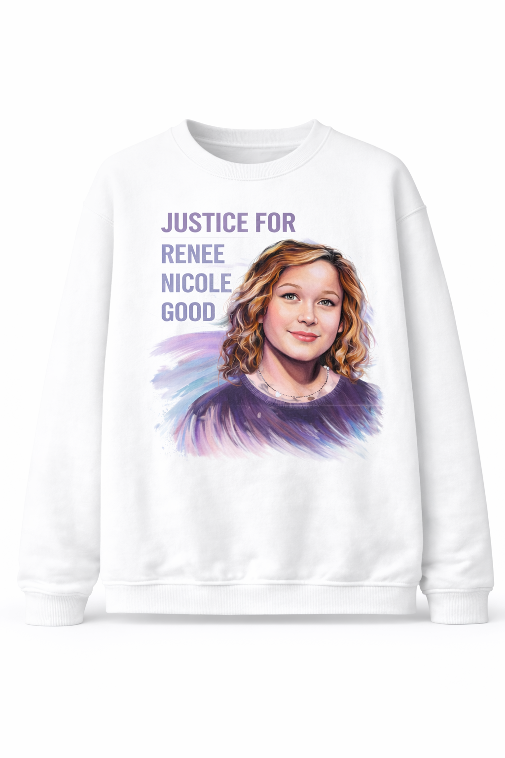 Justice for Renee Nicole Good Portrait Memorial Sweatshirt – Casual Round Neck Regular Fit Top