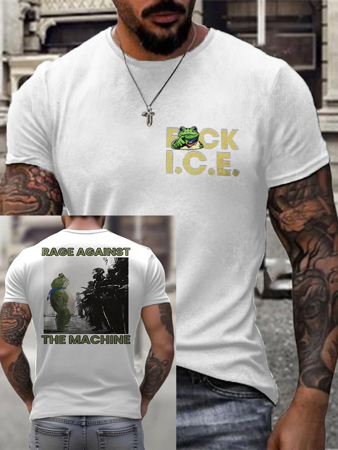 Men's Frog Against The Machine Printed T-shirt
