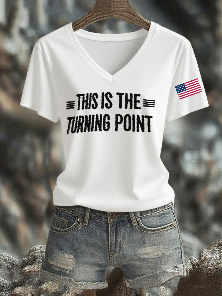 Women's This Is The Turning Point Printed T-shirt