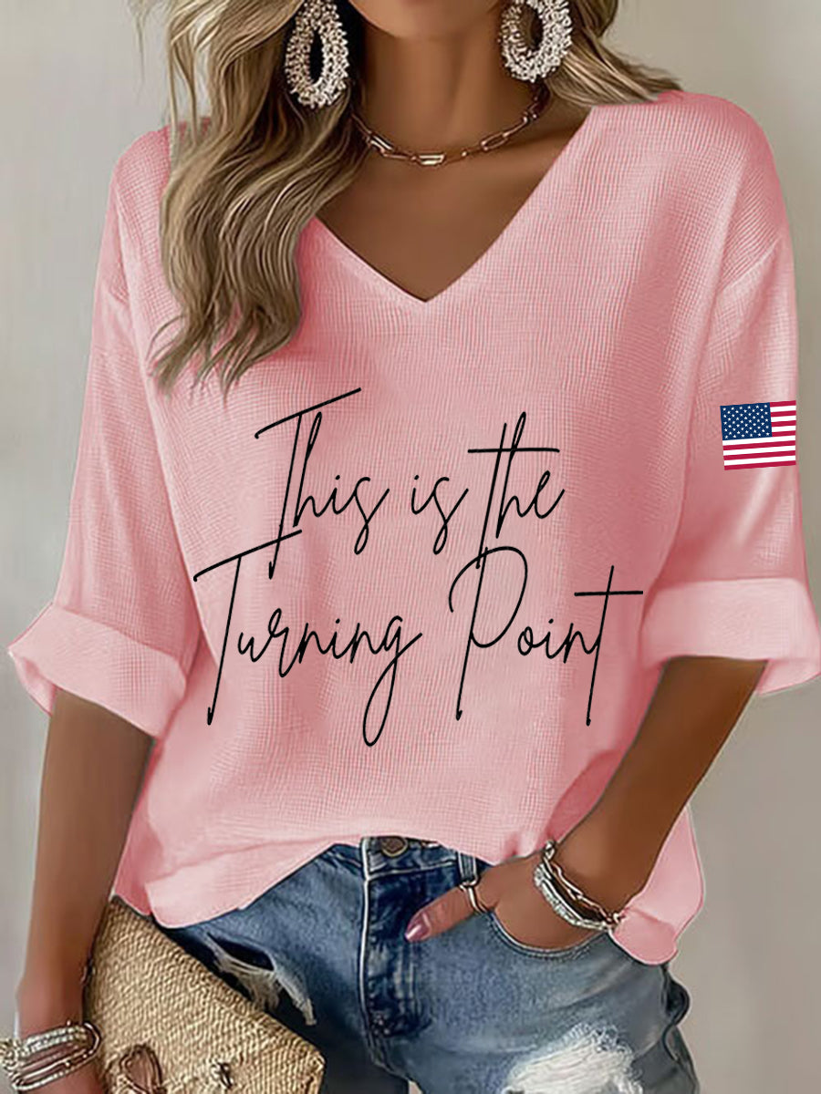Women's This Is The Turning Point Waffle T-shirt