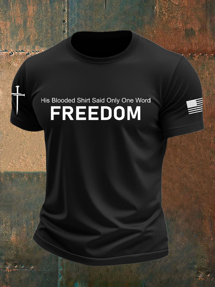 Men's Charlie Kirk  Freedom Printed imitation cotton short-sleeved T-shirt