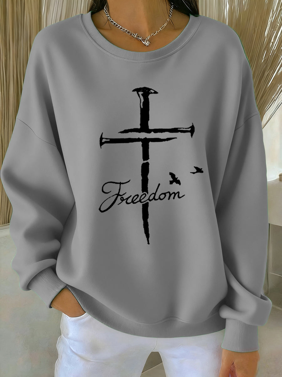 Women's Freedom Cross Faith Sweatshirt